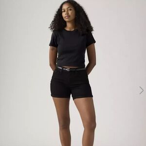 Levi's Black Jean Mid Length Shorts Size 32